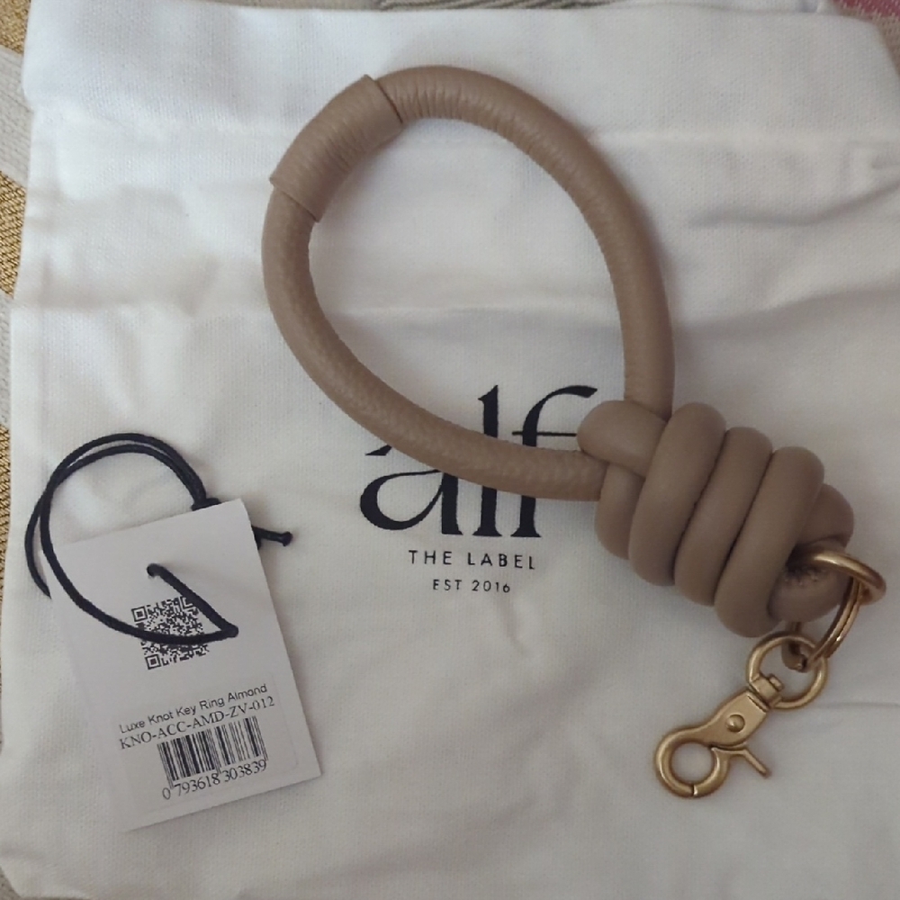 Alf The Label Luxe knot Key Ring - almond NWT